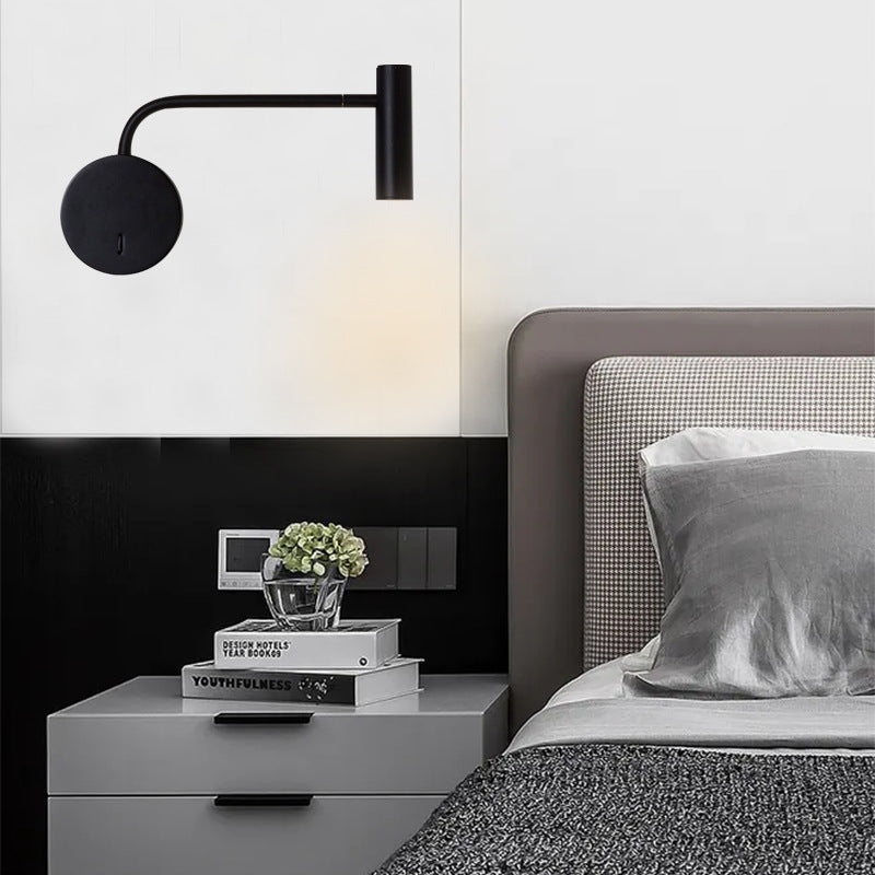 Bedroom Headboard Round LED Reading Small Wall Light Rotating Spot