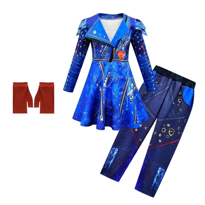 Girls' Blue Color Children's Halloween Costume Set