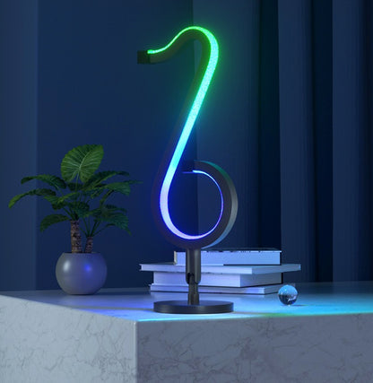 Lumière d'ambiance LED intelligente avec télécommande, application intelligente, veilleuse rotative à 180 °, lampe de chevet de bureau pour la décoration de la maison