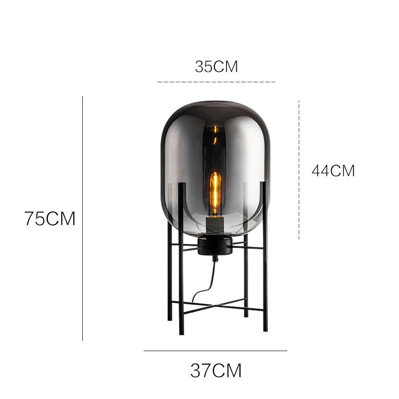 Modern Scandinavian Industrial Style Glass Tetrapod Table Lamp