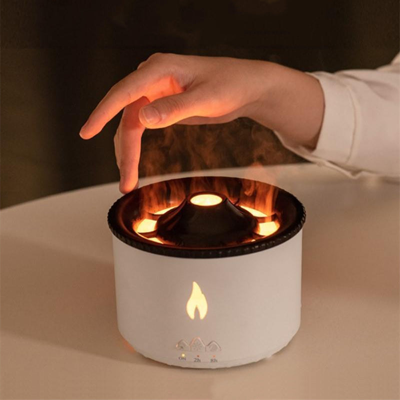 Creative Ultrasonic Essential Oil Humidifier Volcano Aromatherapy Machine Spray Jellyfish Air Flame Humidifier Diffuser