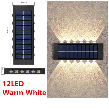 Luz Solar para jardín al aire libre, lámpara de pared de ambiente brillante hacia arriba y hacia abajo, luz decorativa para jardín, paisaje de la calle y patio