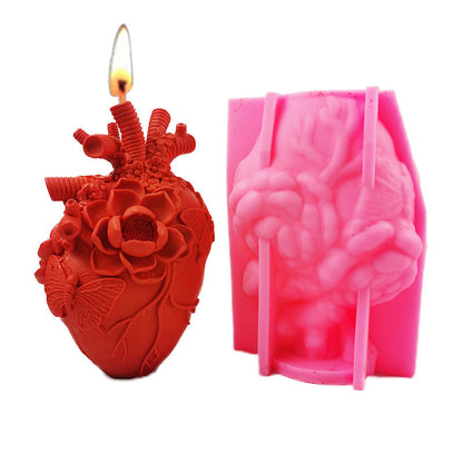 Molde de silicona para velas con forma de corazón malvado para Halloween