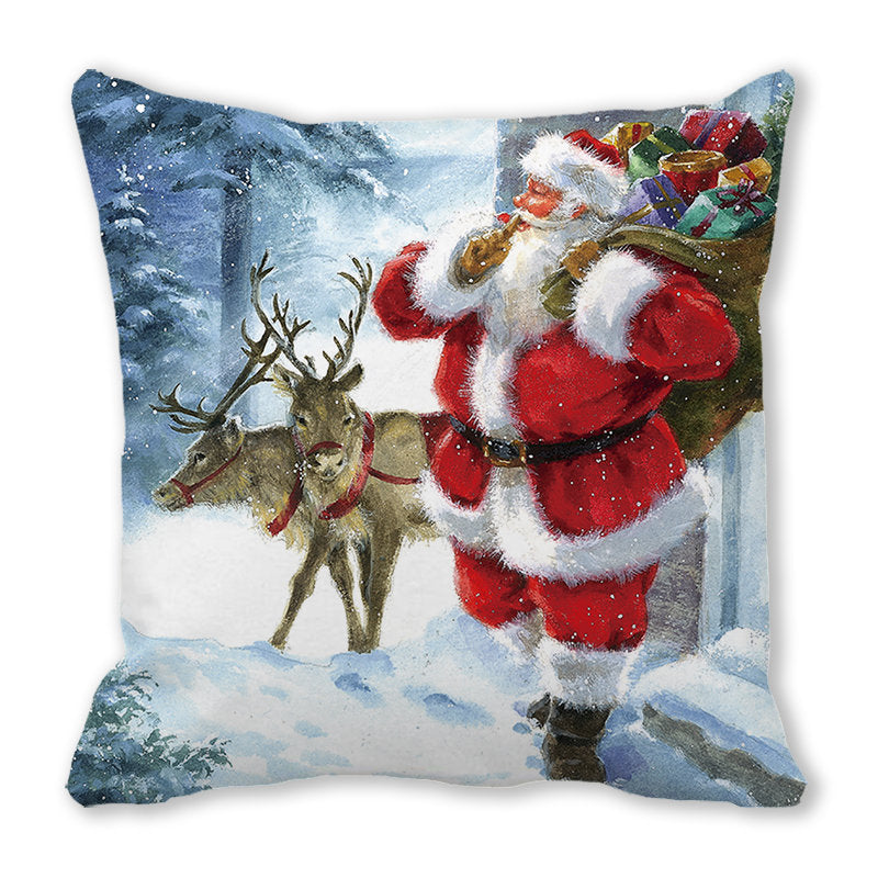 Merry Christmas Christmas Encryption Peach Skin Fabric Home Decoration Sofa Cushion Pillow ZT428