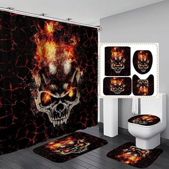 Polyester Printed Thickened Waterproof Halloween Shower Curtain