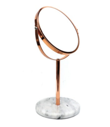 Plateau de table rond de bureau avec miroir de maquillage en marbre