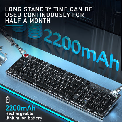 Wireless Mechanical Keyboard Thin 104 Keys