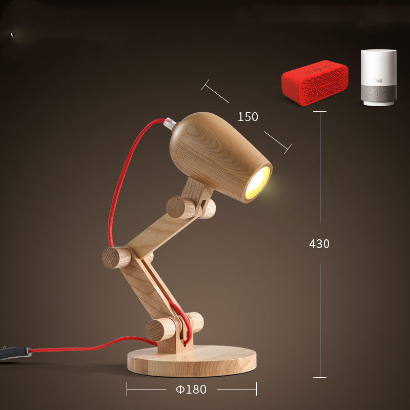 Nordic Original Wooden Table Lamp Simple And Creative Lifting Adjustment