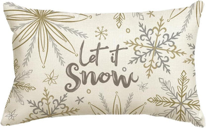 Christmas Simple Linen Pillow Cover Home Sofa Decoration