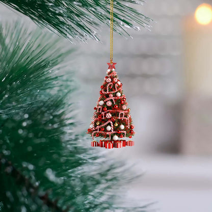 Colgante de árbol de Navidad Decoración navideña Decoraciones planas de acrílico