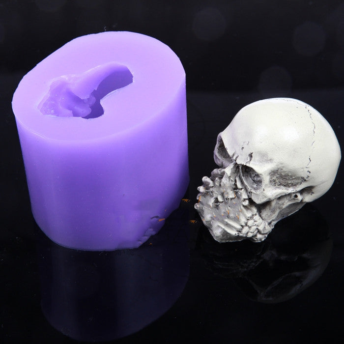 Molde de silicona tridimensional con forma de calavera de Halloween