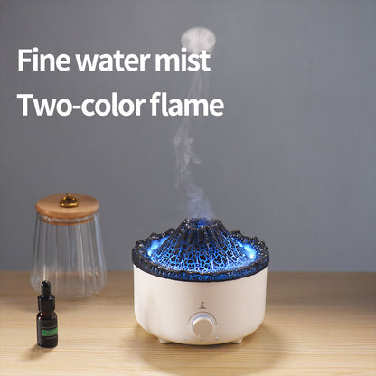 Muet de nouveau petit humidificateur de volcan à flamme simulée humidificateur de flamme diffuseur de volcan décorations pour la maison