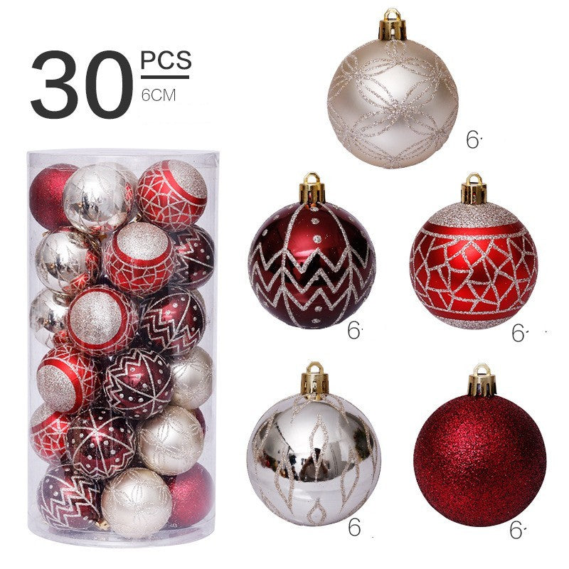 Décorations de Noël Ensemble de boules de Noël peintes en forme de 6 cm