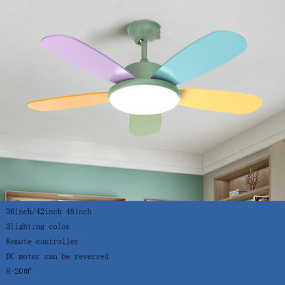 Remote Control Intelligent Household Simple Fan Chandelier Integrated Lamp