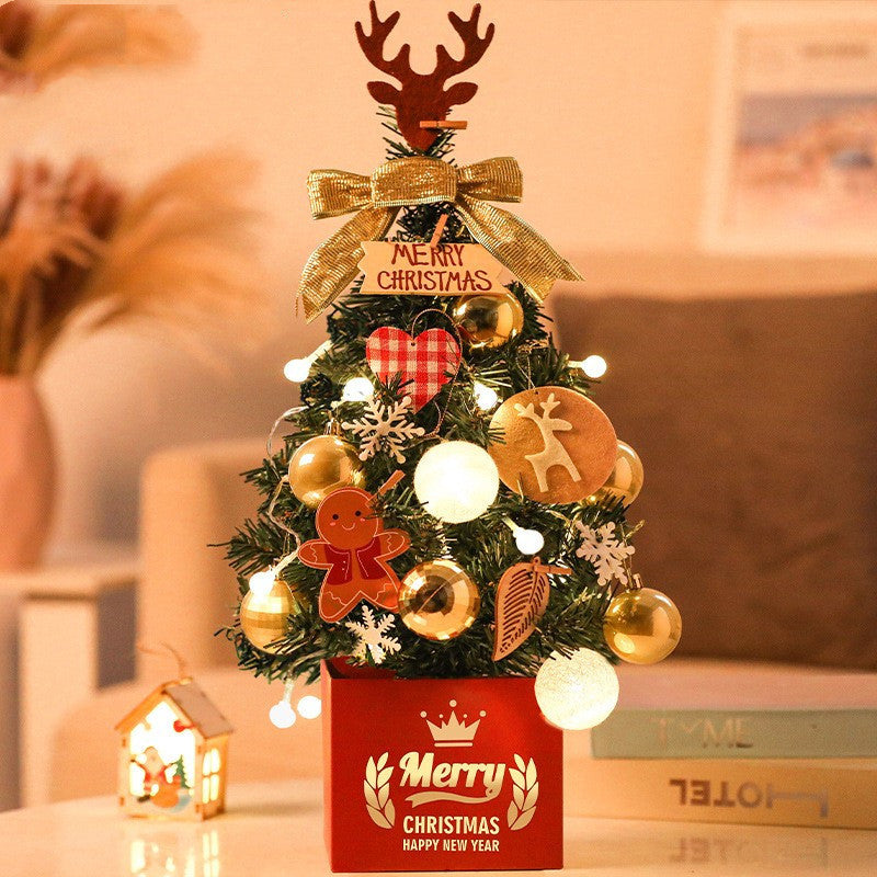 Adornos de decoración para el hogar con árbol de Navidad pequeño de escritorio