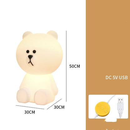 Lámpara de mesa Big Bear de 50CM para dormitorio, mesita de noche roja con red de princesa para dormir