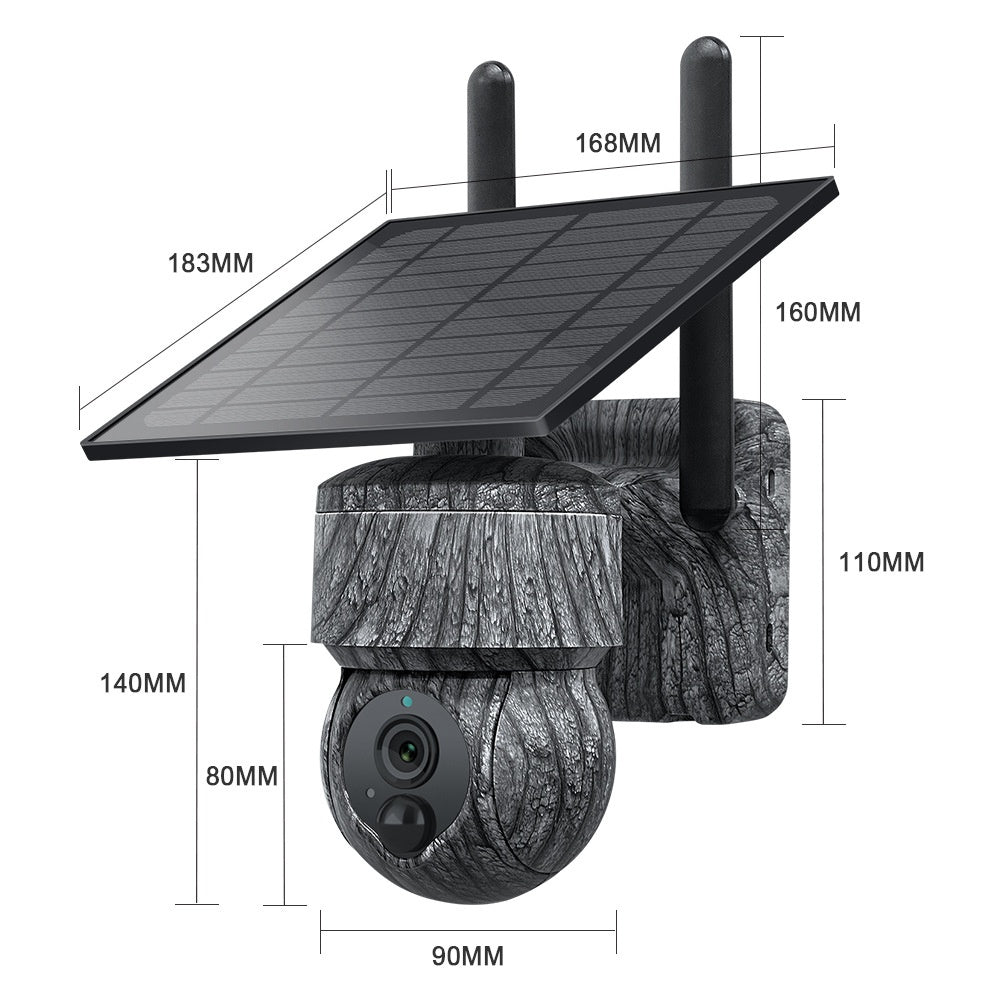 Caméra de surveillance solaire en plastique, faible consommation d'énergie HD