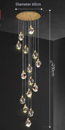 Duplex Stair Long Crane Crystal Lamp