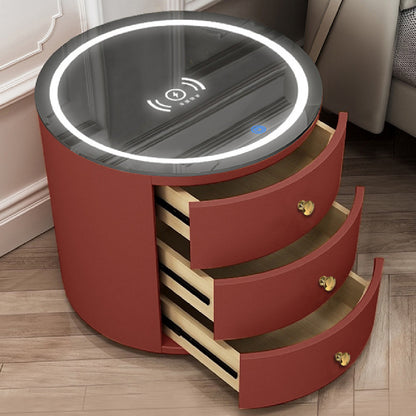 Round Bedside Table Intelligent Multi-function Audio Cabinet