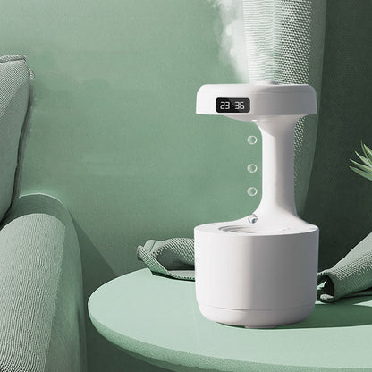 Humidificateur anti-gravité de chambre à coucher avec horloge diffuseur d'arôme à reflux goutte d'eau grande capacité bureau chambre muet pulvérisateur domestique à brouillard épais