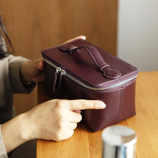 Nouveau sac de lavage en cuir de vache de grande capacité