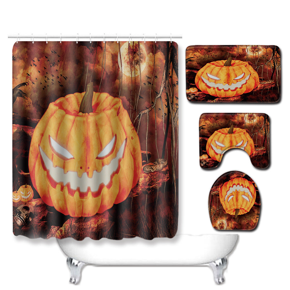 Halloween Bathroom Toilet Set Four-piece Living Room Bedroom Carpet