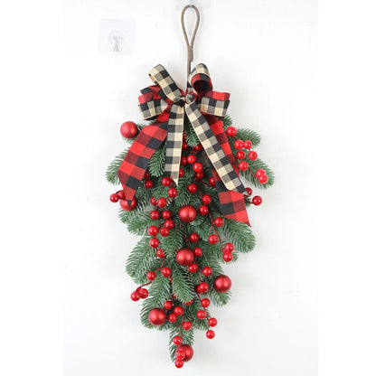 Christmas PE Pine Needle Vine Ring Garland Decorations