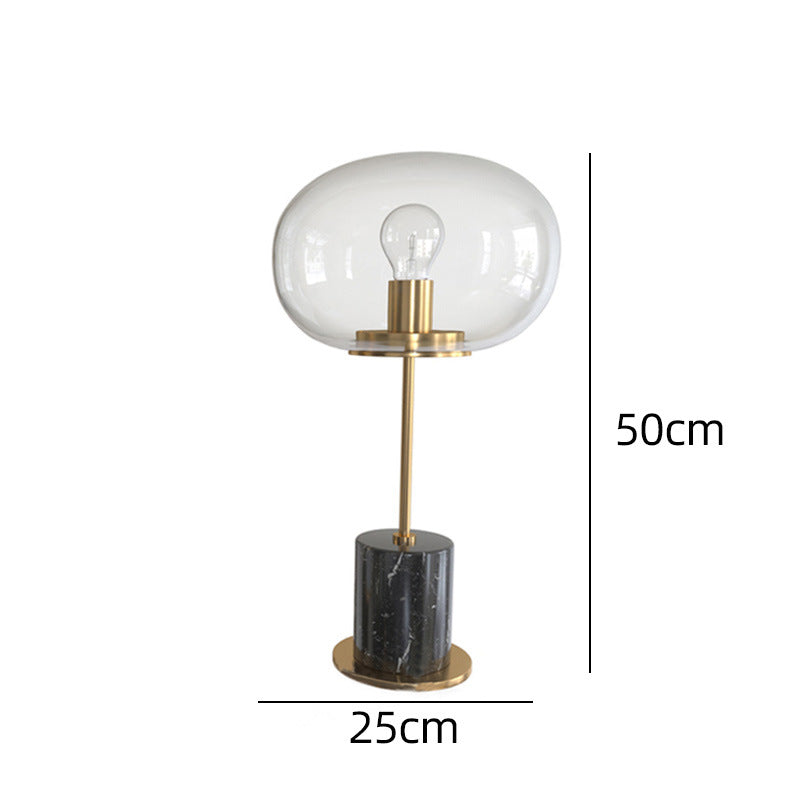 Lampe de Table en marbre minimaliste postmoderne, boule de verre nordique créative