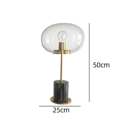 Lampe de Table en marbre minimaliste postmoderne, boule de verre nordique créative