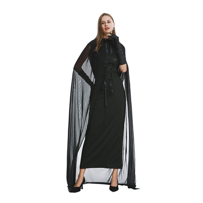 European And American Halloween Witch Clothing Lace Cloak