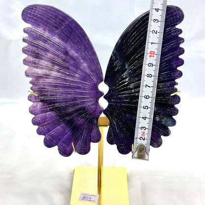 Ailes de papillon et de fluorite colorées naturelles