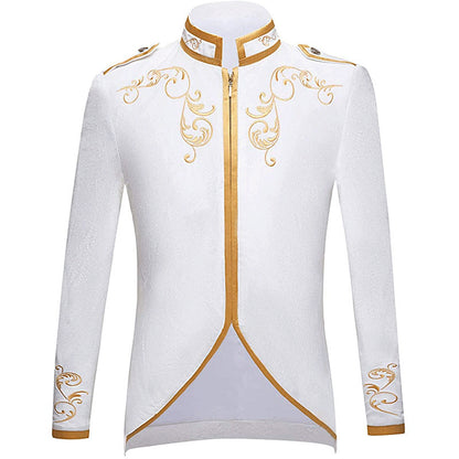 Veste de sport à la mode pour hommes d'Halloween Court Prince Golden Embroidery Suit