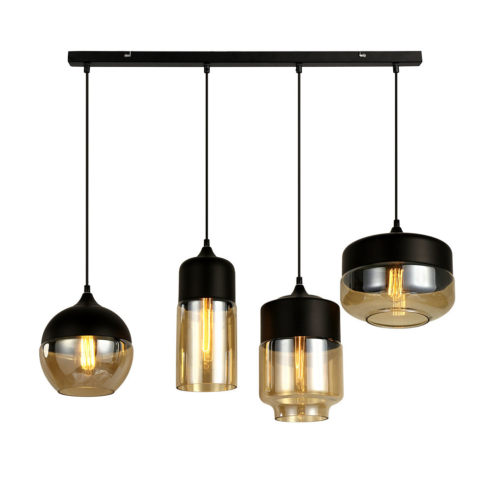 Black Amber Transparent Glass Chandelier