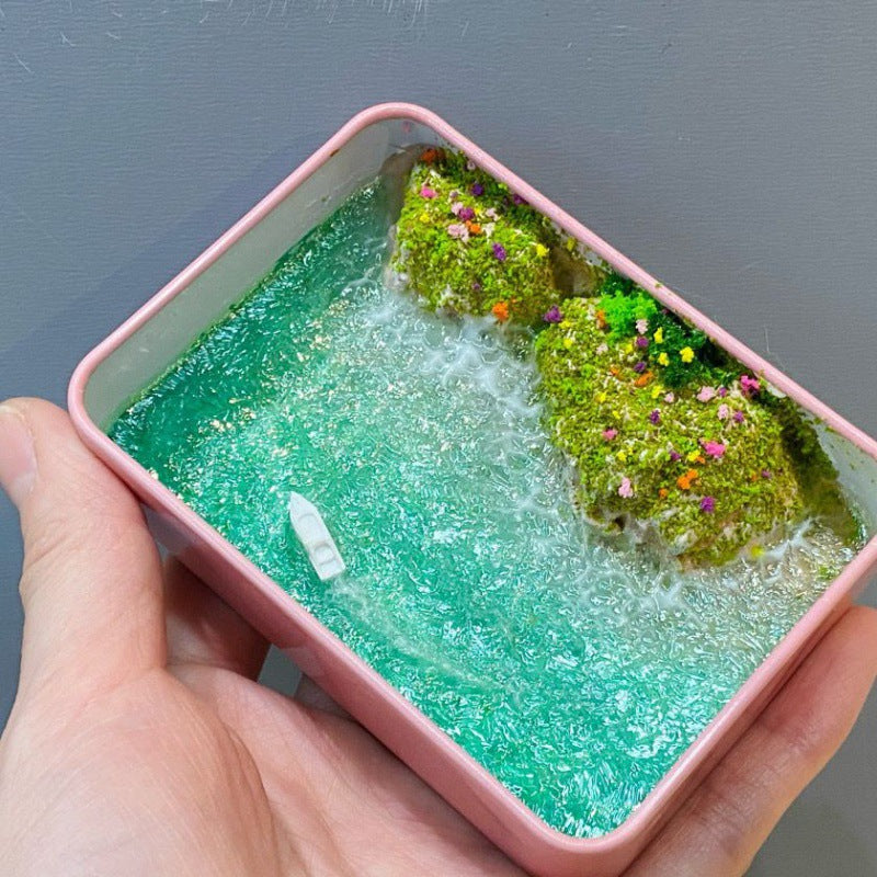 Boîte en fer pour paysage de jardin, modèle d'ornements miniatures