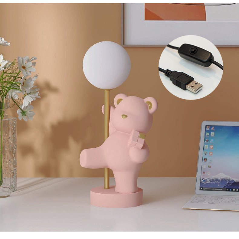 Cute  Bear Decoration Table Lamp Bedside Table Bedroom Children Room Decoration