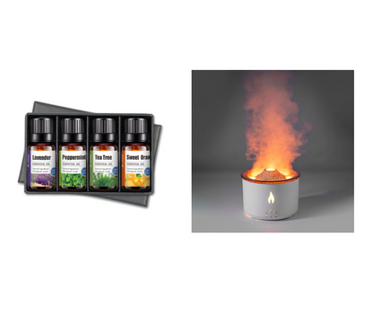 Humidificateur d'huile essentielle ultrasonique créatif, Machine d'aromathérapie volcanique, diffuseur d'humidificateur de flamme d'air de méduse