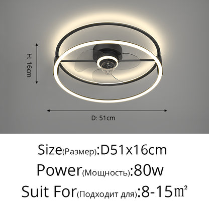 Lampe de ventilateur électrique de plafond simple et moderne