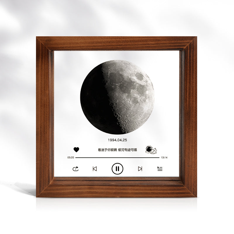 Cadre de lune transparent personnalisé pour les couples le jour de la naissance