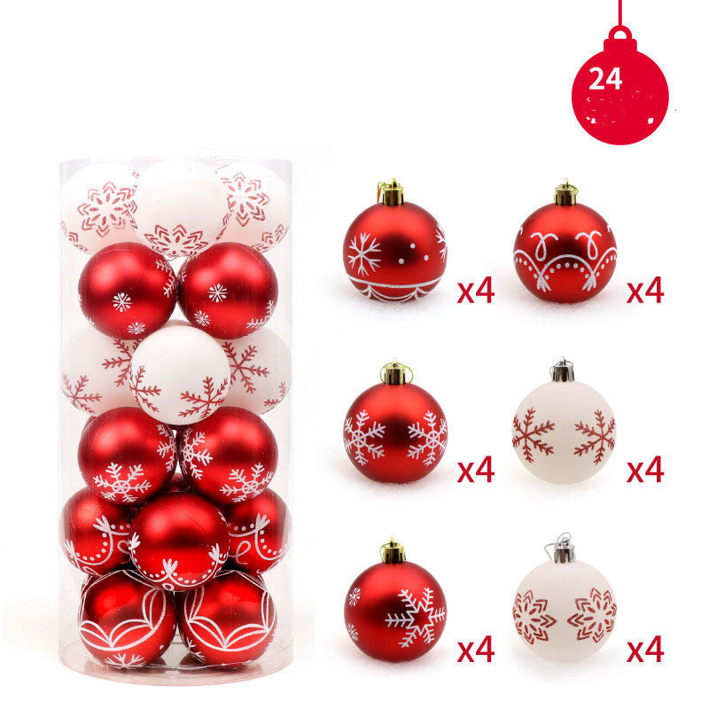 Decoration 6cm24 Colorful Painted Transparent Balls Christmas Ball Set