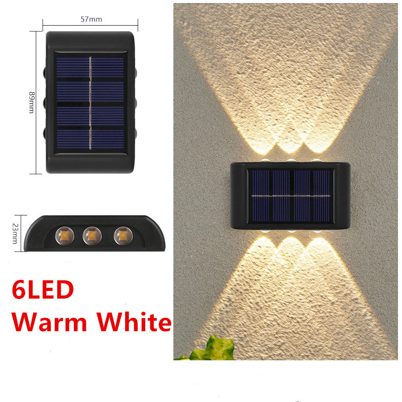 Luz Solar para jardín al aire libre, lámpara de pared de ambiente brillante hacia arriba y hacia abajo, luz decorativa para jardín, paisaje de la calle y patio