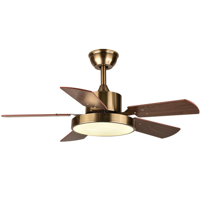 Modern Minimalist Household Ceiling Fan Wooden Leaf Electric Fan Chandelier