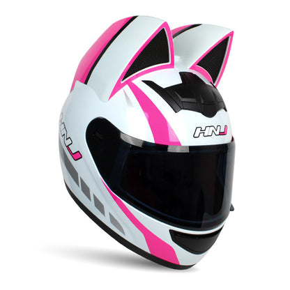 Cascos de motocicleta eléctricos personalizados con orejas de gato para hombres y mujeres