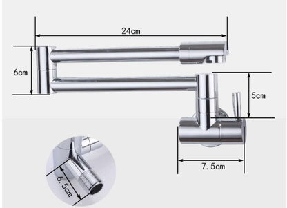 Grifo retráctil para llenado de ollas y estufas de cocina