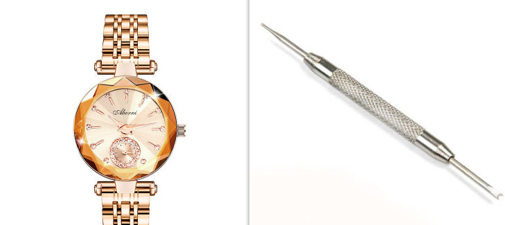 Reloj de cuarzo de corte simple a la moda para mujer