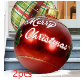 Bola de adorno navideño para exteriores, de PVC, 60 cm, inflable, decorada, bolas gigantes de PVC, grandes, para decorar árboles de Navidad