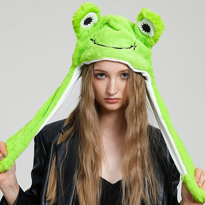 Chapeau d'oreille mobile d'animal mignon mignon panda chien grenouille chiot chapeaux en peluche Halloween Cosplay fête chapeau d'oreillette pour les femmes