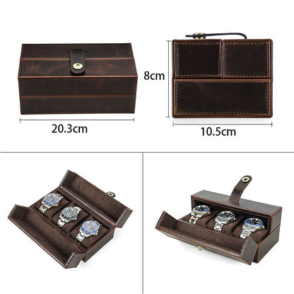 Boîte de montre en cuir à boucle magnétique portable de voyage