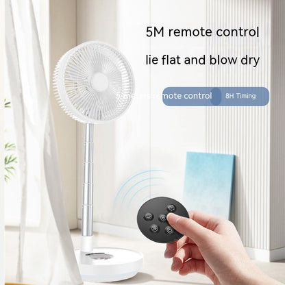 10-inch Household Fan Telescopic Folding Remote Control Noiseless Electric Fan