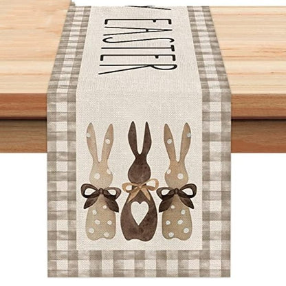 Carrot Bunny Happy Easter Table Runner Spring Summer Seasona