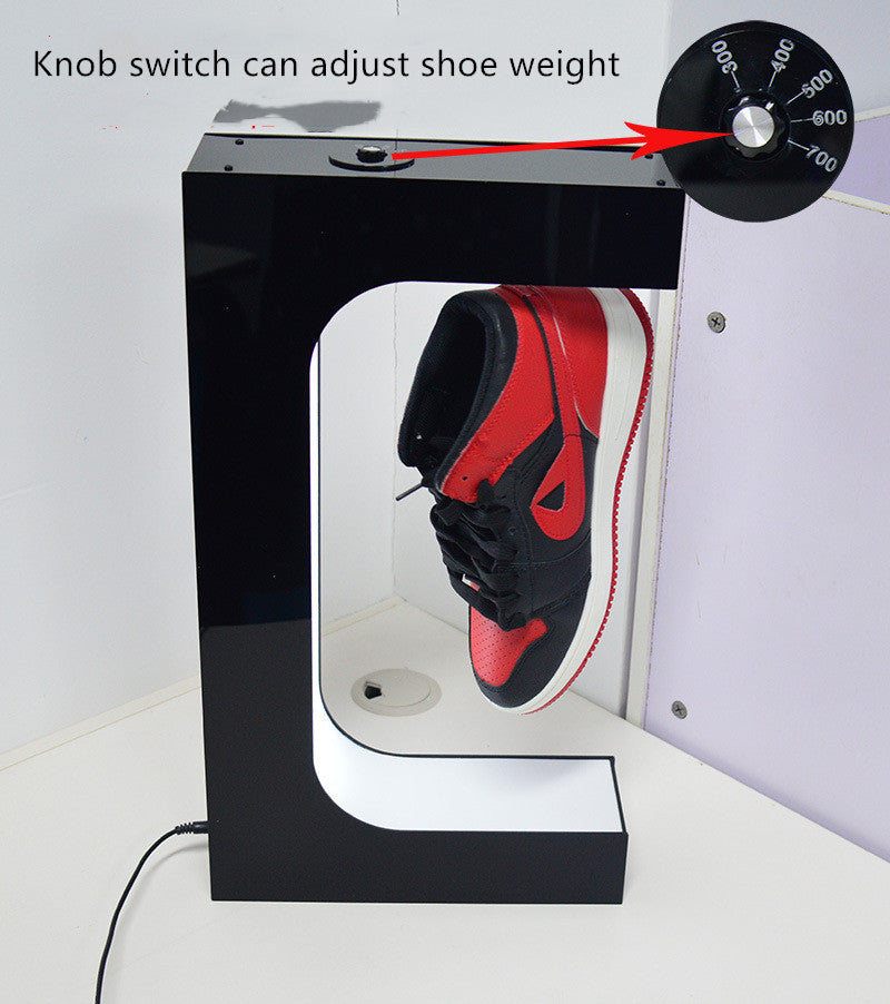 Magnetic Suspension E-shaped Display Rack Suspension Rotation Different Shoes Weight Adjustable